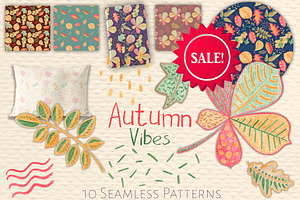 Autumn Leaves Seamless Patterns