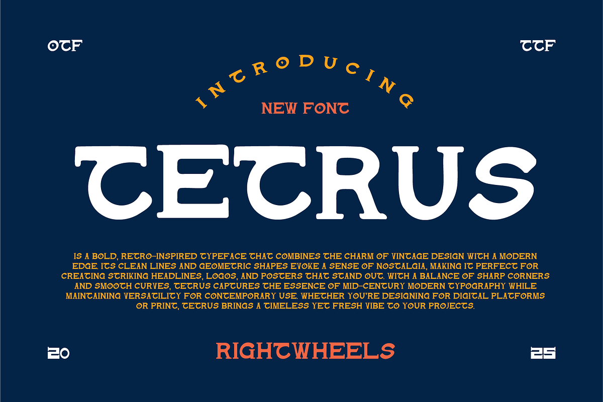 TETRUS - Retro Display Font, a Font by Rightwheels (Photo 1 of 10)