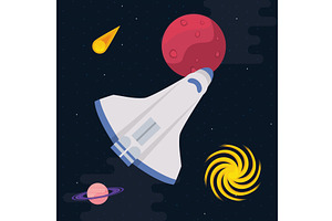 Planets And Spaceship