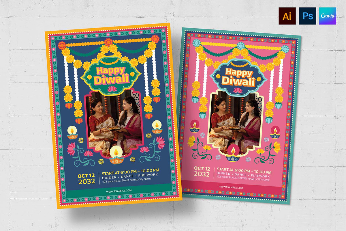 Diwali Flyer Template, a Flyer Template by BrandPacks (Photo 1 of 5)
