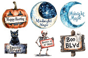 Spooky Halloween Signs Clipart, an Illustration by Pixels.Craft (Thumbnail 3 of 7)