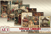 Library Junk Journal Pages, a Decorative Illustration by CraftArtStory (Thumbnail 4 of 7)