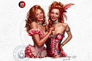 Burlesque Cabaret Woman clipart Set, a Person Illustration by ThatsDesignArt (Thumbnail 4 of 10)