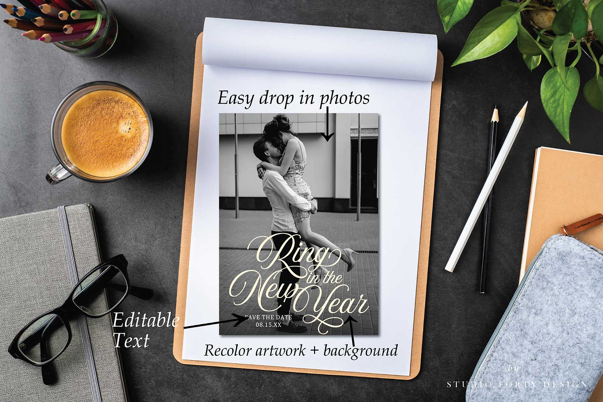 New Year Save the Date SD105, an Invitation Template by Studio Forty Design (Photo 4 of 5)