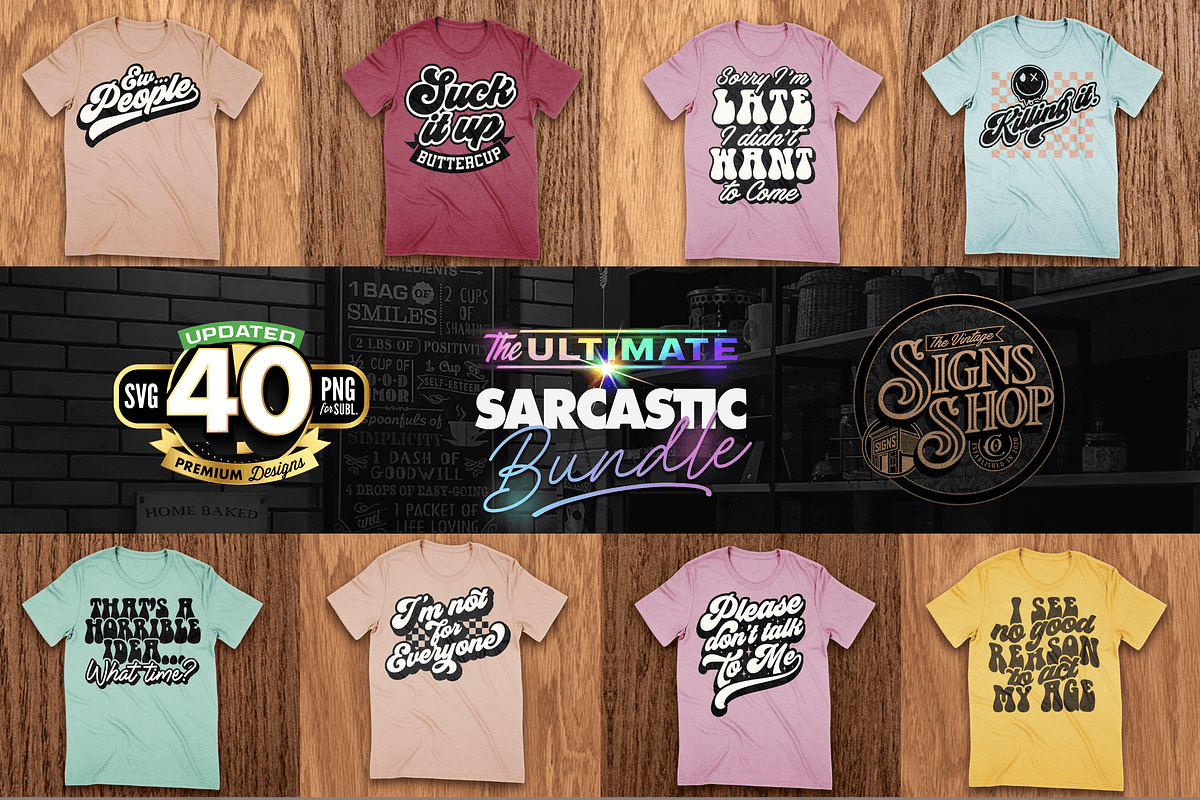 The Mega Sarcastic T-shirt Bundle, an Object Graphic by Asaelv Shop! (Photo 4 of 12)
