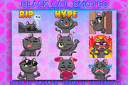 BLACK CAT EMOTES, an Animal Illustration by YUNGMOTS (Thumbnail 1 of 6)
