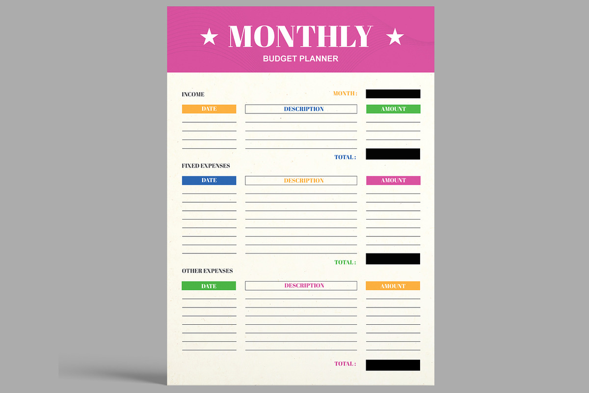 Budget Planner Template, a Stationery Template by ContestDesign (Photo 2 of 3)