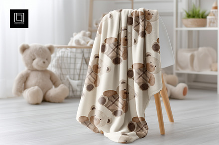 Nursery Interior Blanket Mockup PSD, a Household Mockup by 1001 mockups