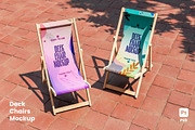 Two Folding Deck Chairs Mockup, a Merchandise Mockup by TandemStock (Thumbnail 1 of 4)