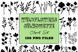 Wildflowers Silhouette - Vector AI