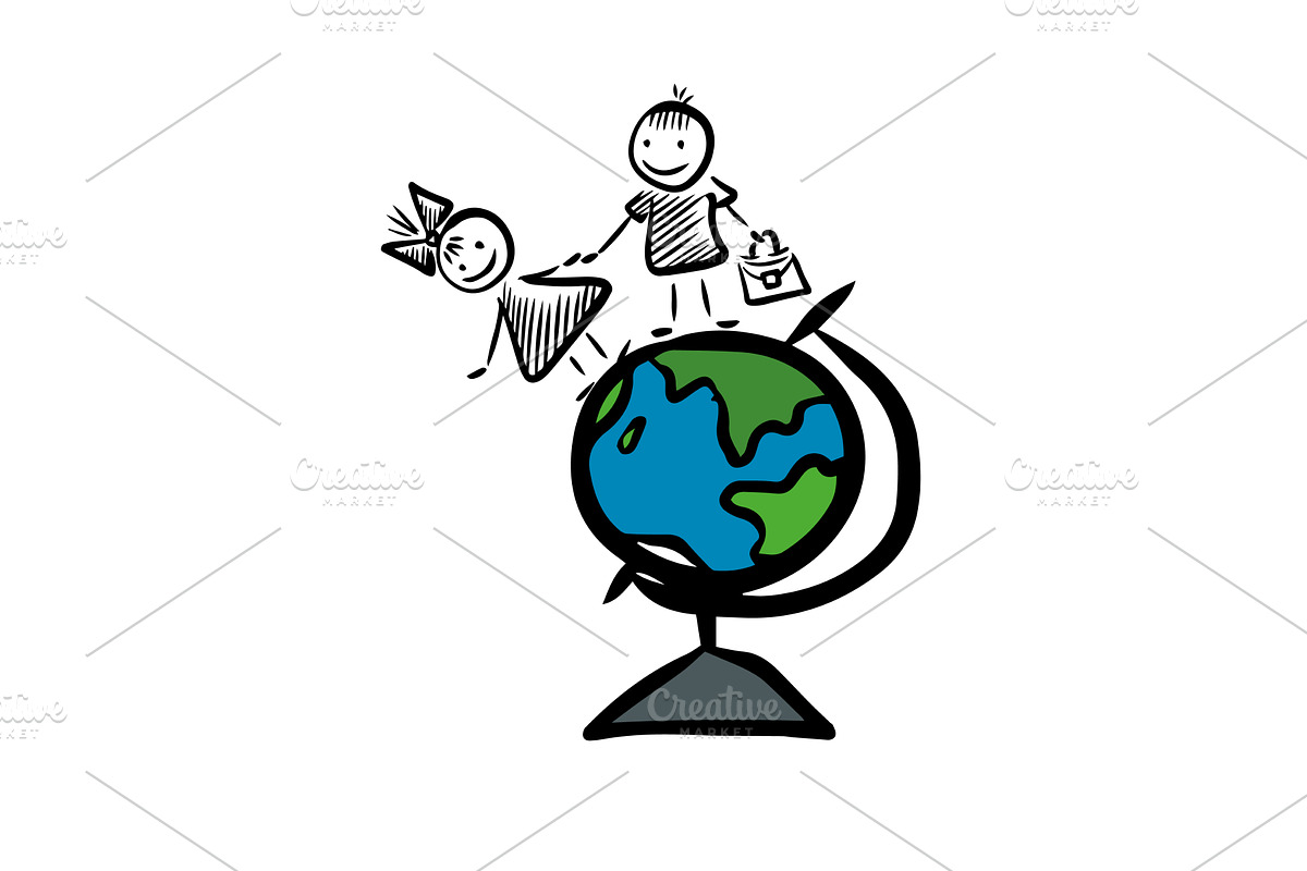 Children's object: children and a, a Person Illustration by Nenahliadava Design