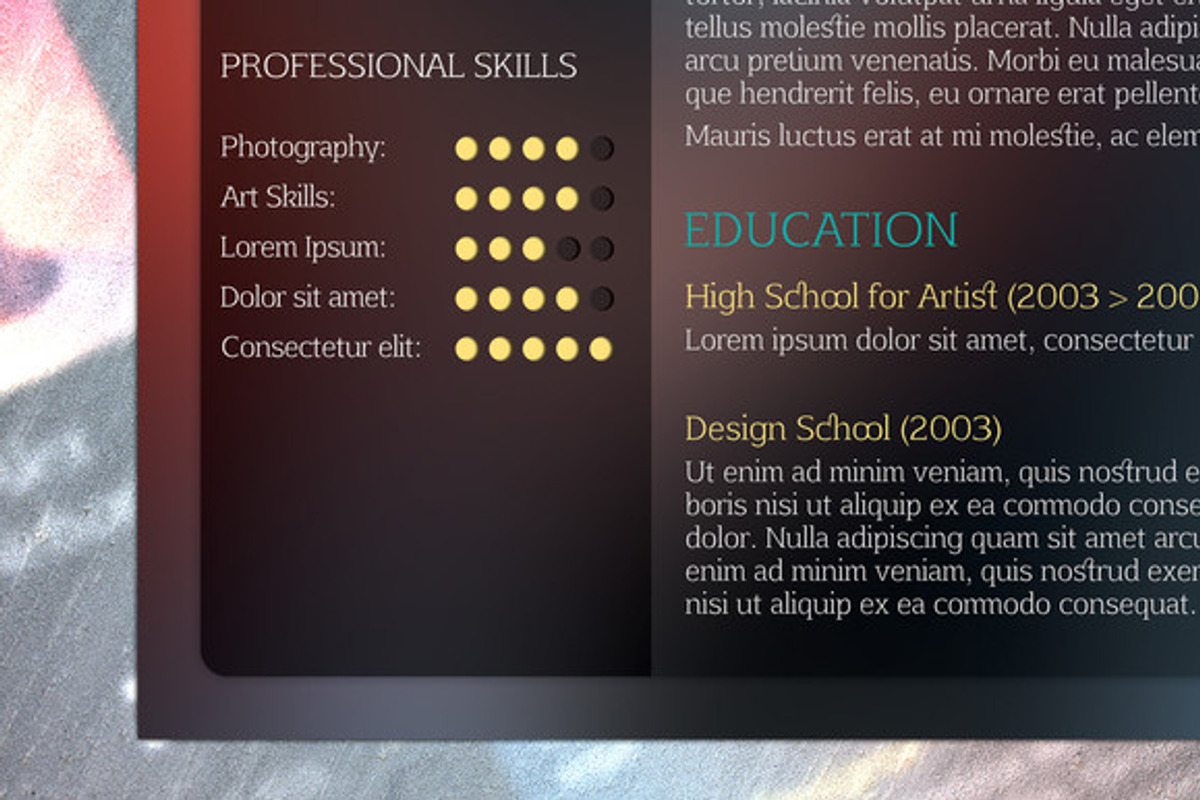 Glassed - Resume Template, a Resume Template by Visual Impact (Photo 3 of 4)