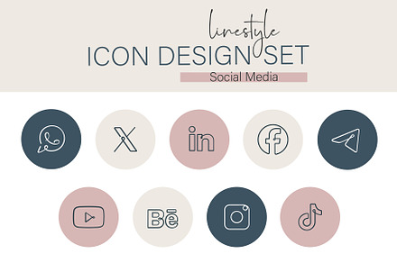 Icon Design Set Social Media, an Outline Icon by pepulousdsg