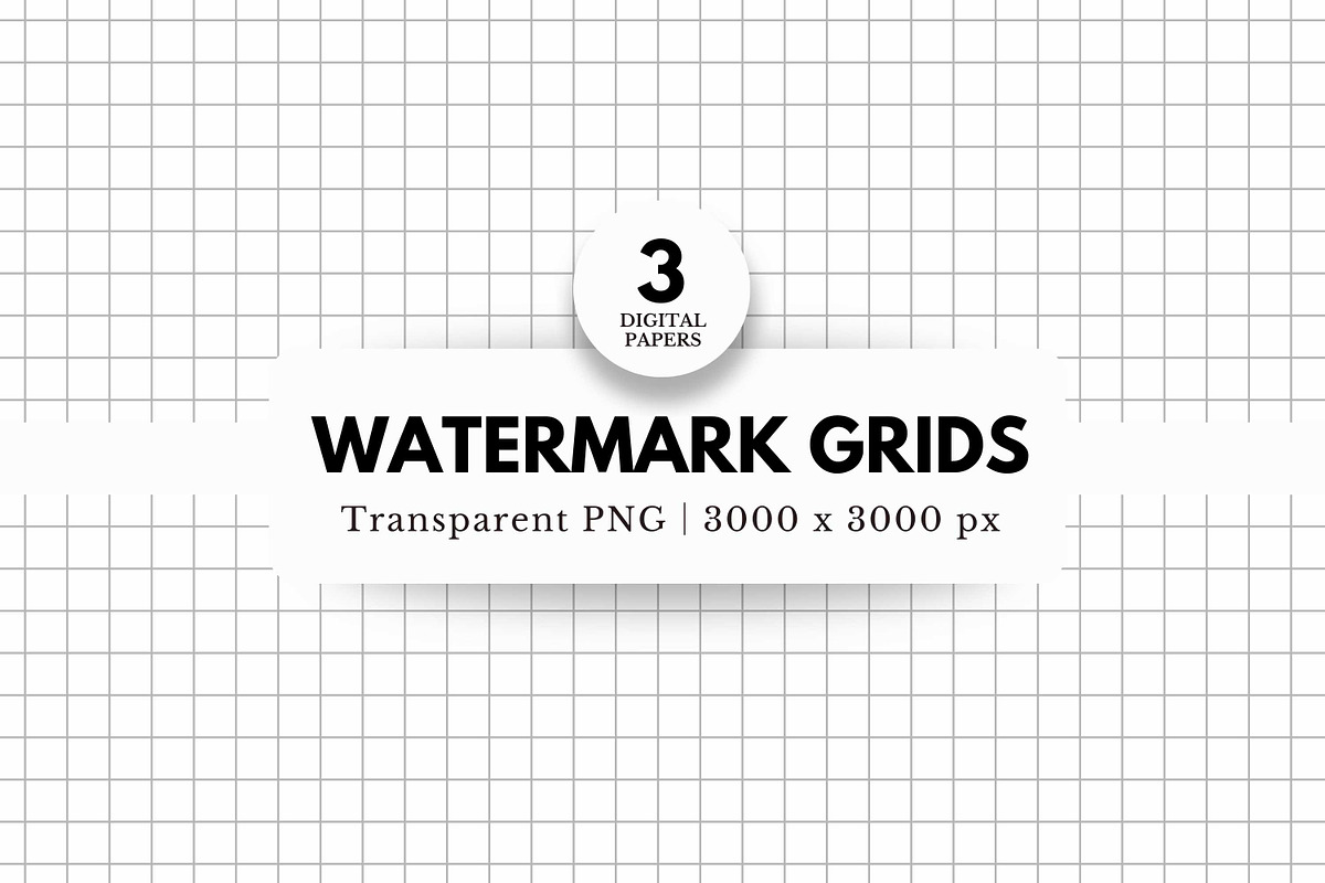 3 Watermark Grid Photoshop Overlays, a Pattern Graphic by NorthWindPixels