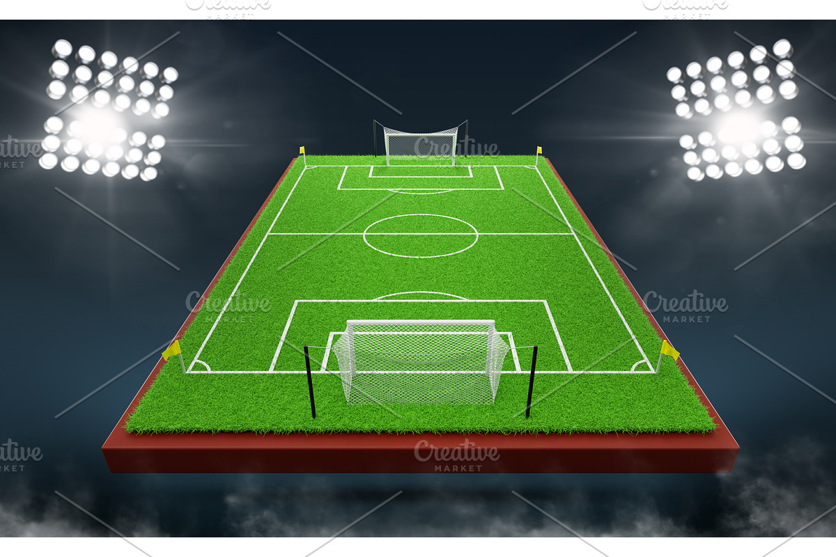 3d soccer pitch perspective, a Sport Illustration by Marozhkastudio