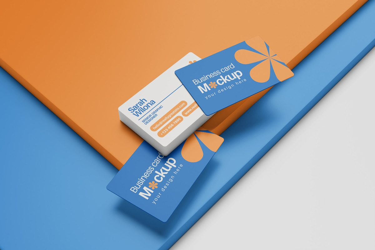 Premium Business Card Mockup PSD, an Advertising Mockup by Onezero (Photo 5 of 7)