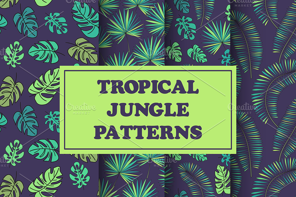 Vector Seamless palm patterns, a Pattern Graphic by alexmakarova