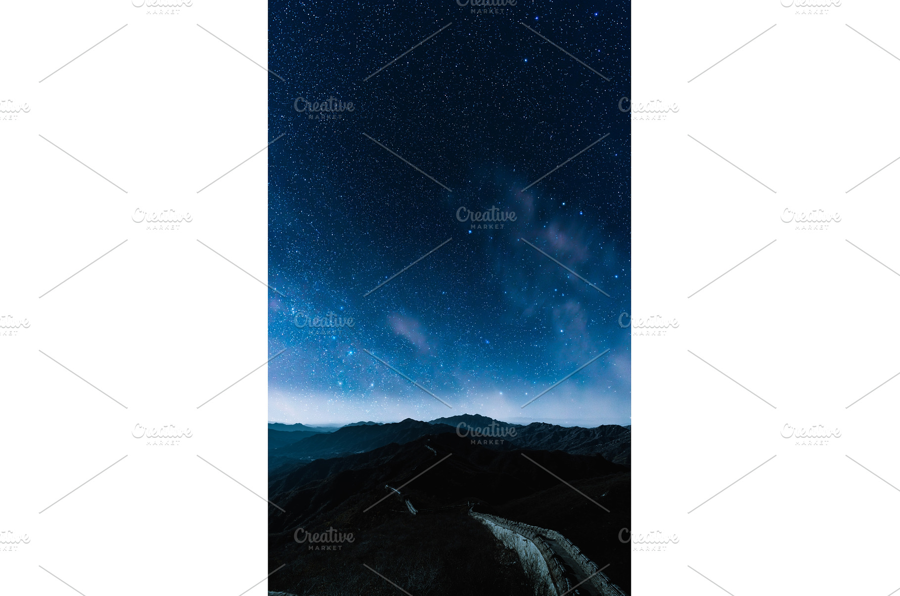 Starry Night Above Great Wall in, an Architecture Photo by Our Amazing World