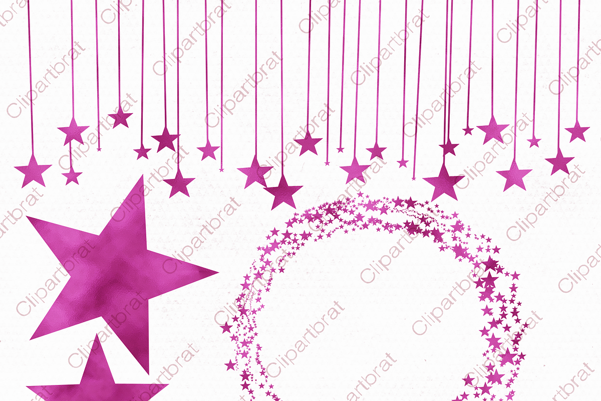 Metallic Pink Foil Star Graphics, an Illustration by ClipartBrat Graphics (Photo 3 of 5)