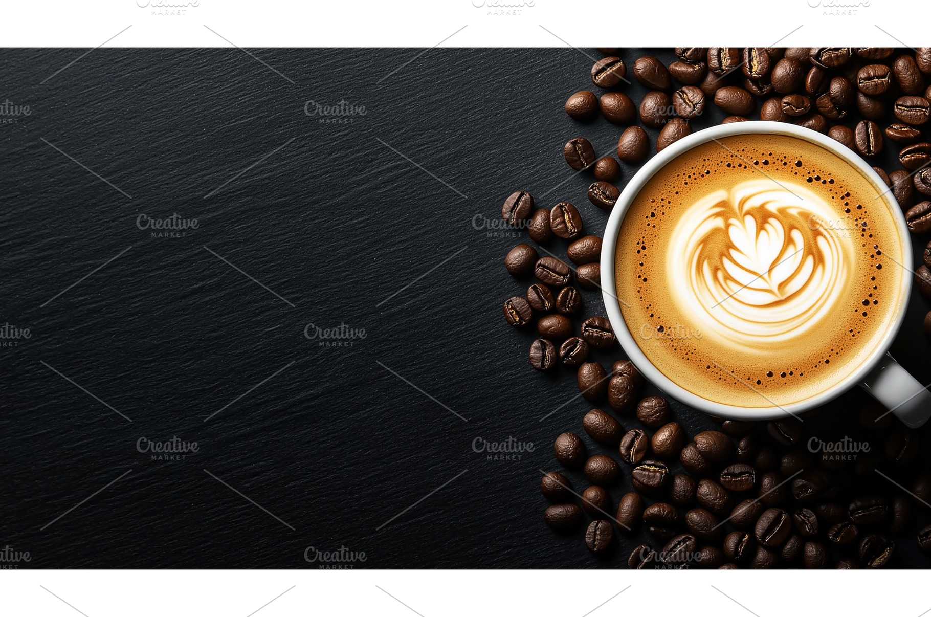 Cup of cappuccino with latte art, a Background Photo by Sergey Kotenev