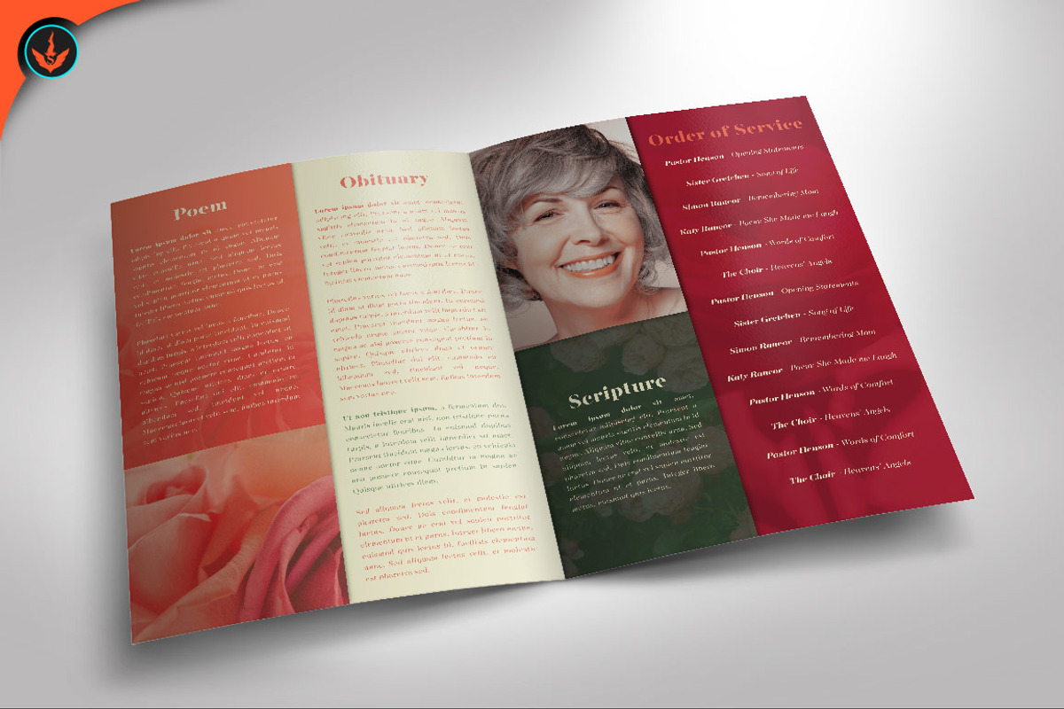 Funeral Program 18 Red Rose Theme, a Brochure Template by SeraphimChris (Photo 2 of 3)