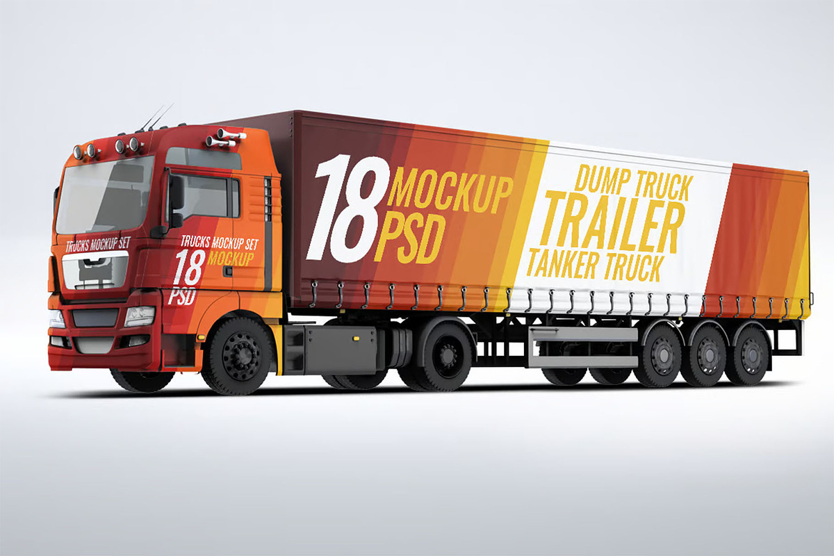 Trucks Mock-Up, a Product Mockup by DesignRushMarket (Photo 9 of 13)
