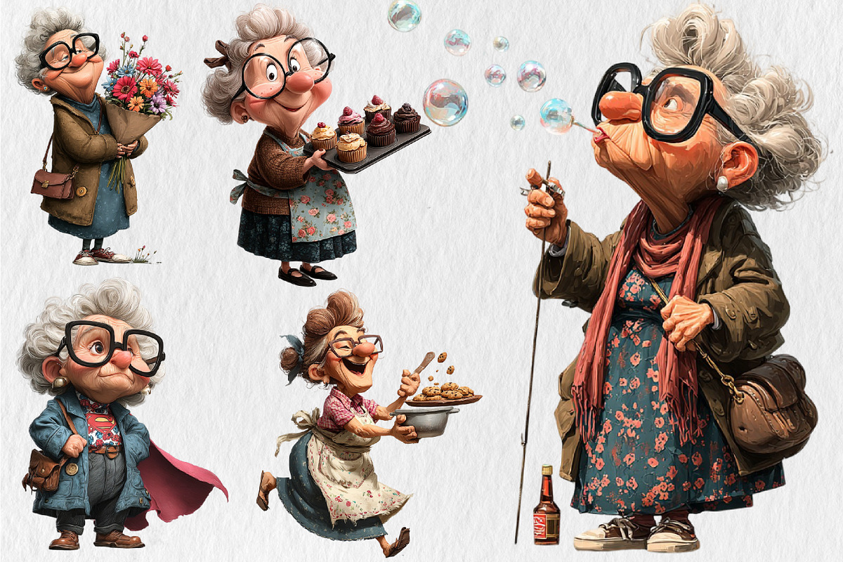 Quirky Grandma Clipart, an Illustration by Rose Art (Photo 3 of 6)