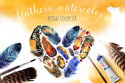 Watercolor BOHO feather DIY III, an Illustration by Peace ART (Thumbnail 2 of 3)