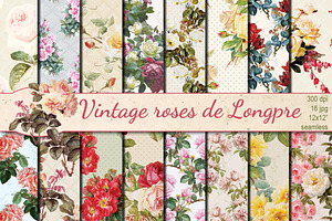 Vintage Roses De Longpre Pattern