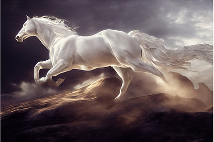 White horse galloping, an Animal Photo by Neirfy
