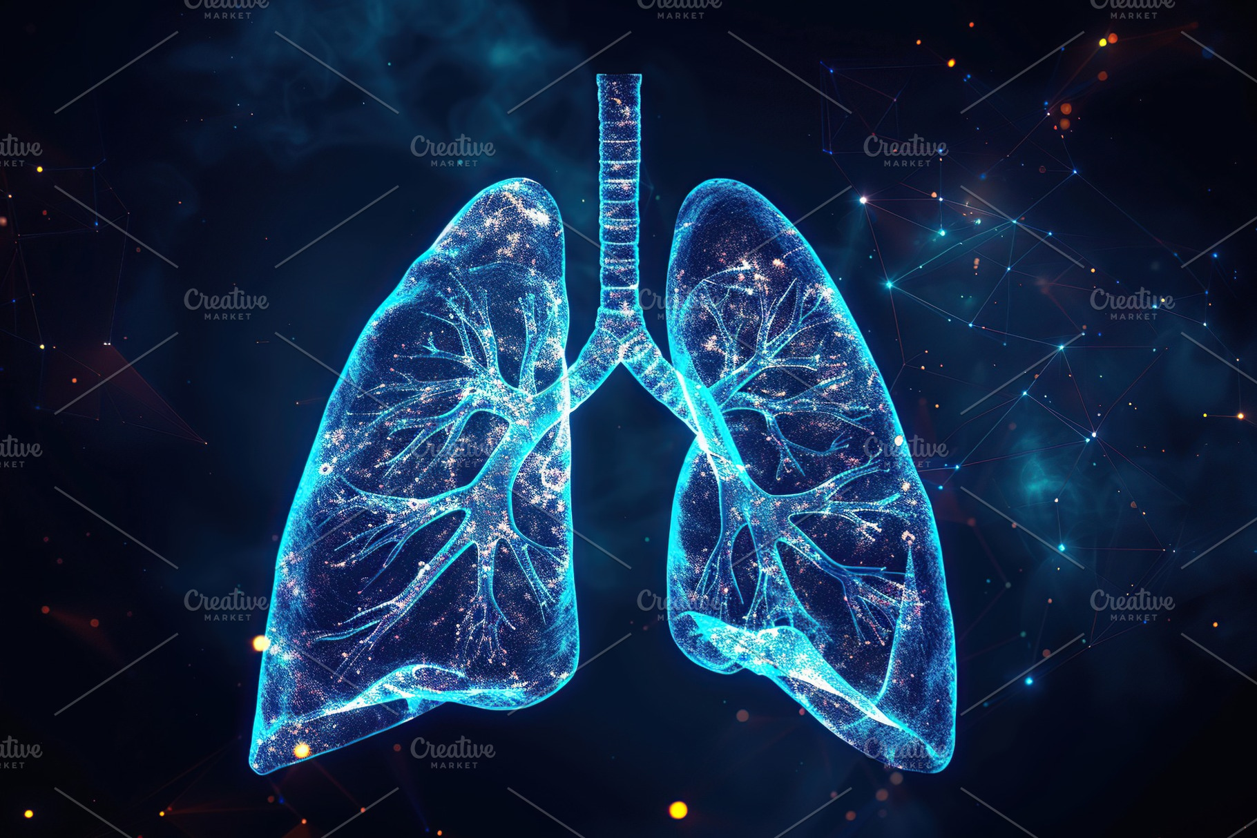Hologram of human lungs. X ray of lungs. 3D rendering. Cancer, a Health & Medical Photo by AlyaAnd