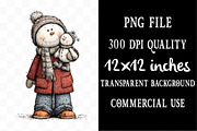 funny christmas snowman, silly snowm, an Illustration by Designking (Thumbnail 4 of 5)
