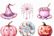 Pink Pastel Halloween Clipart, an Illustration by Craft Nest (Thumbnail 4 of 6)