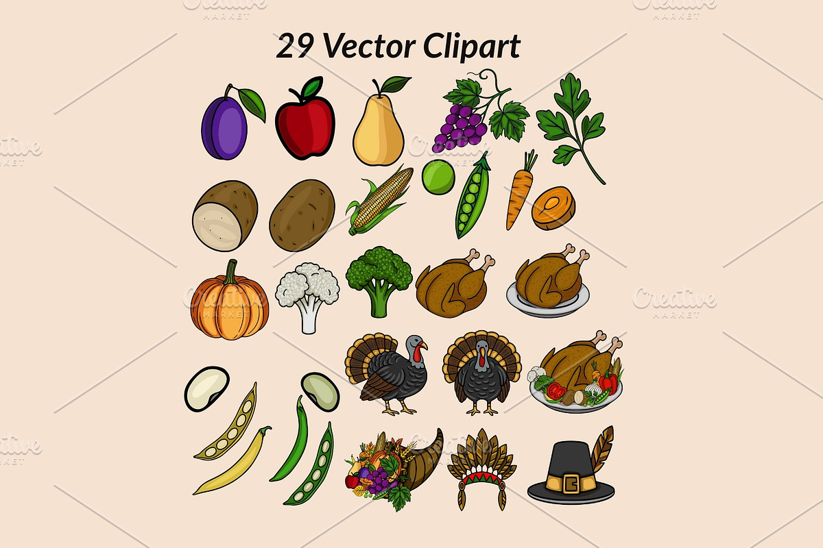 Thanksgiving Day Patterns Clipart, a Seasonal Illustration by Elatedowl (Photo 2 of 16)
