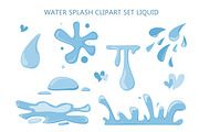 Water Splash Clipart Set Liquid, a Seasonal Illustration by Vaniuta_Art (Thumbnail 1 of 3)