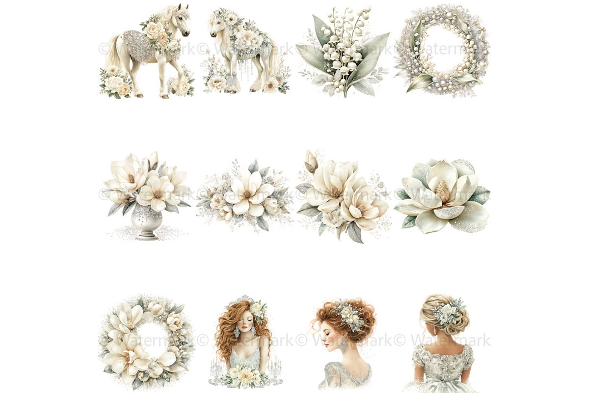 Elegant Watercolor Wedding Clipart, a Decorative Illustration by Nicole Branger Art (Photo 9 of 22)