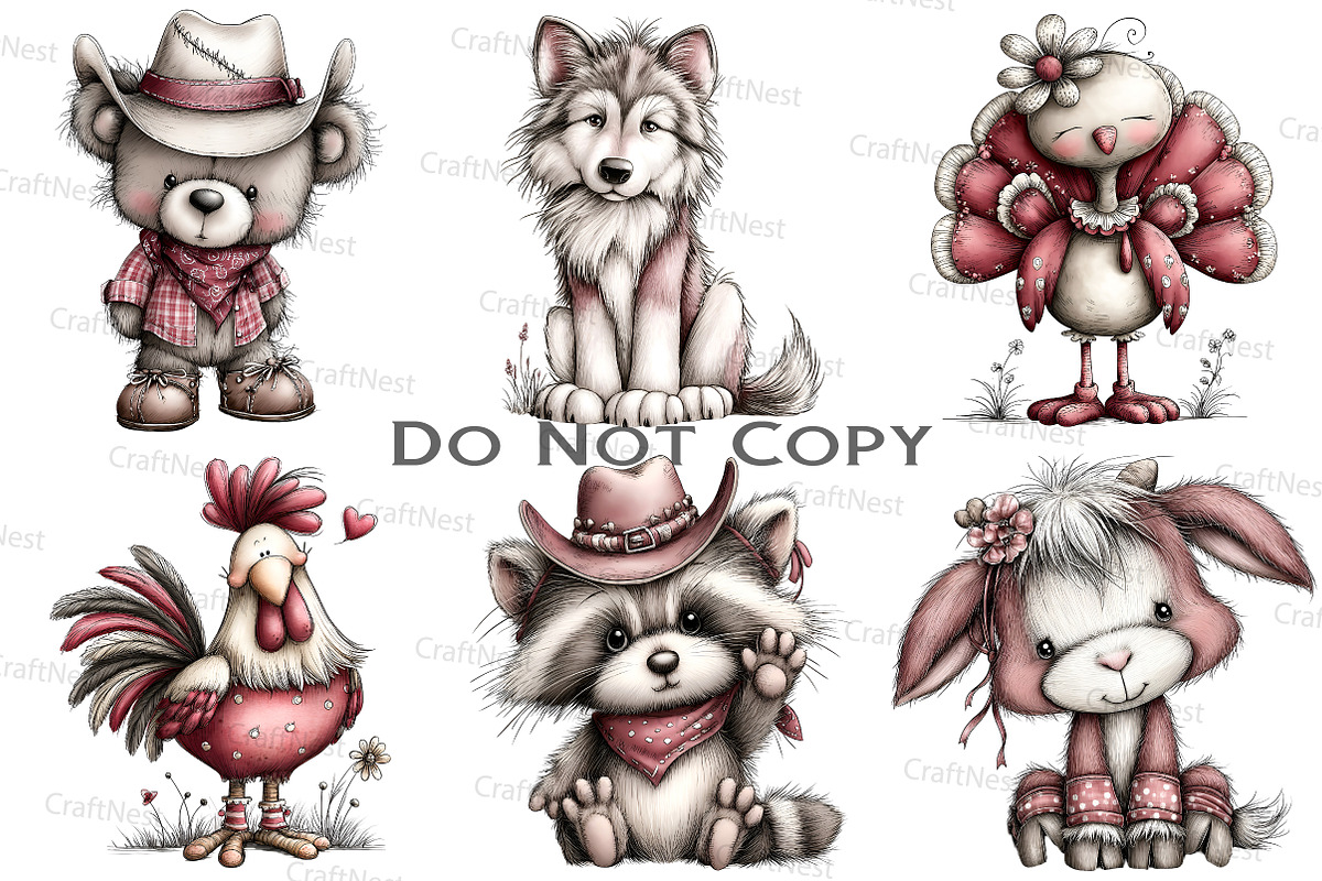 Whimsical Western Animal Clipart, an Illustration by Craft Nest (Photo 2 of 8)
