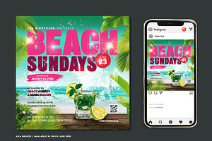 Beach Party Flyer PSD, a Flyer Template by Corrella Design