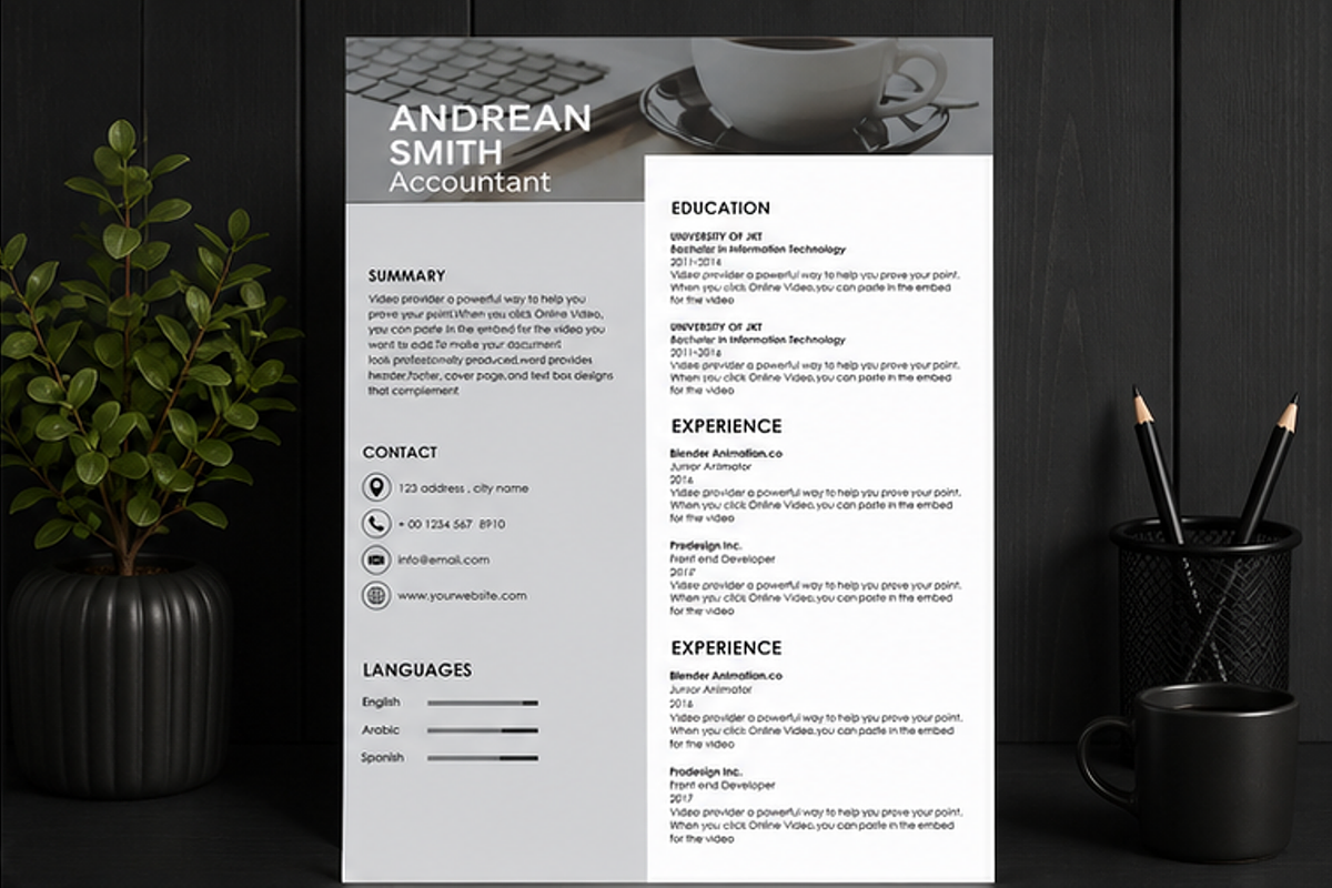 MODERN RESUME TEMPLATE (R14), a Resume Template by dulchaer29 (Photo 2 of 3)