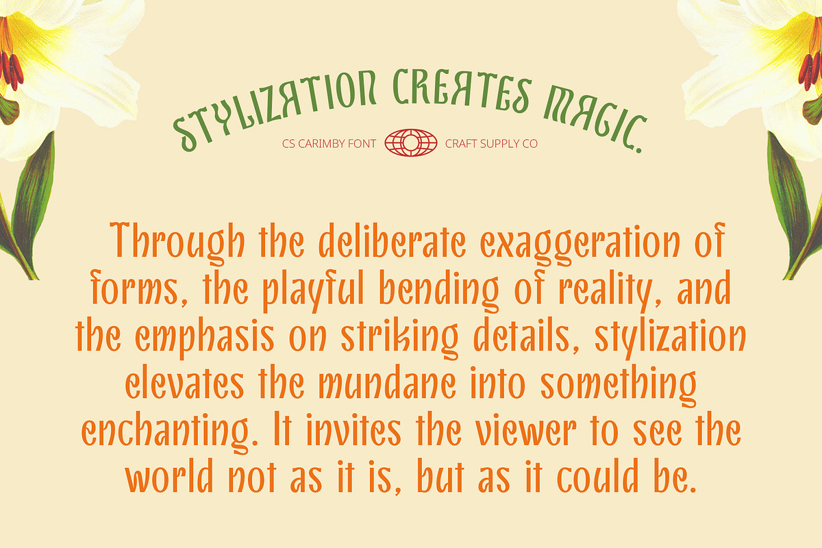 CS Carimby – Art Nouveau Font, a Sans Serif Font by Craft Supply Co. (Photo 6 of 8)