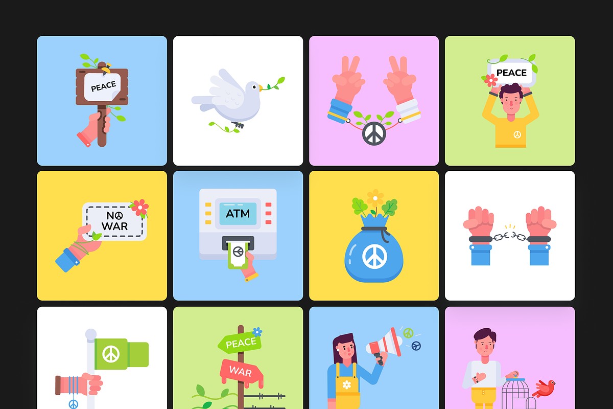 Animated Peace Icons, a Duotone Icon by Prosymbols (Photo 6 of 10)
