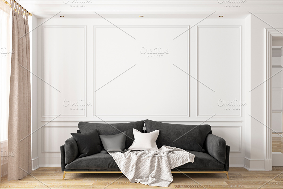 Classic interior with sofa 2 colors, a Household Mockup by YKvisual (Photo 2 of 3)