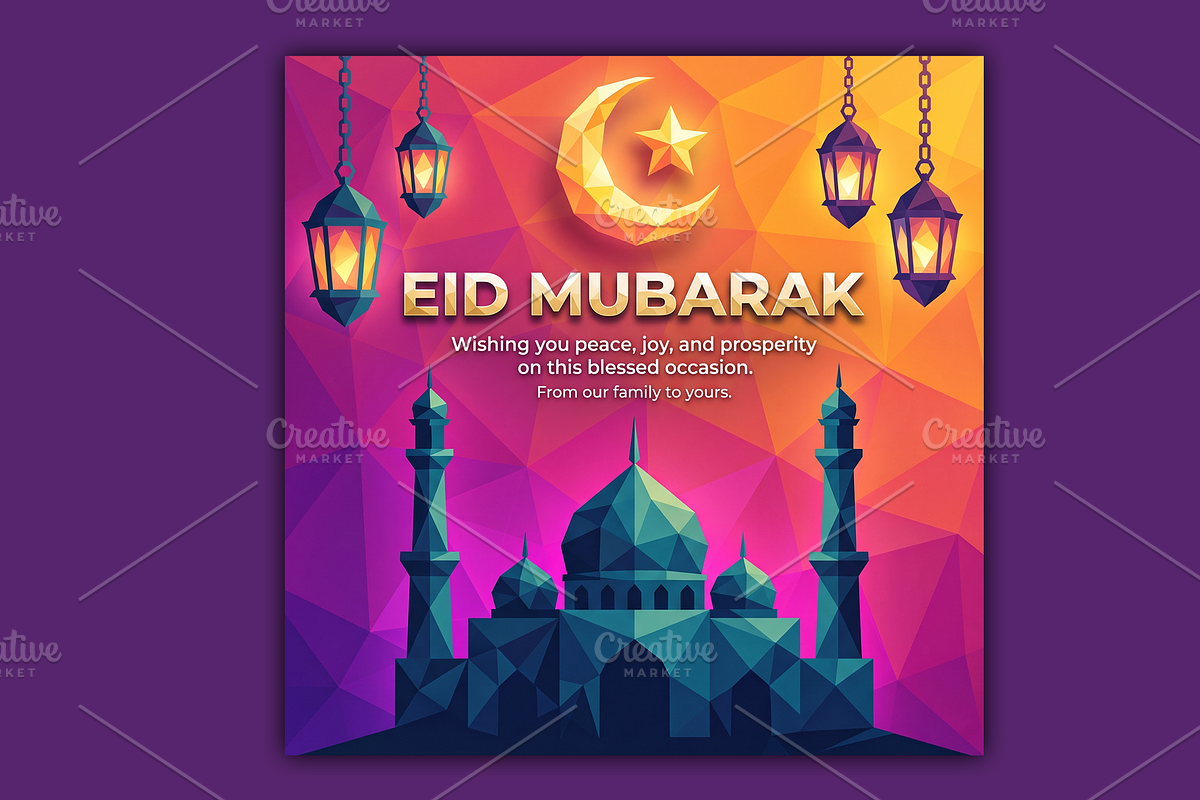 Poly Geometric Eid Mubarak Poster, a Holiday Photo by microtasker (Photo 1 of 2)