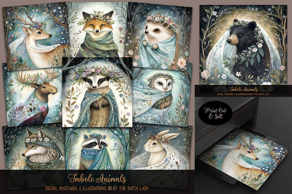 Imbolc Animal Illustrations, an Animal Illustration by The Dutch Lady Designs (Photo 1 of 7)