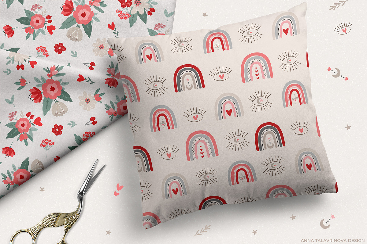 Boho Valentine's Day pattern clipart, a Food Illustration by Cozy pattern shop (Photo 8 of 9)