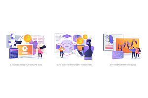 AI Financial Tools and Blockchain, a Technology Illustration by Visual Generation