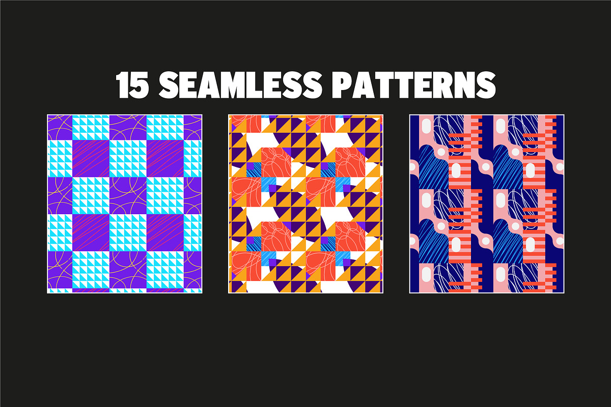 Colourful Seamless Patterns, a Pattern Graphic by Joseph Chernashki (Photo 7 of 10)