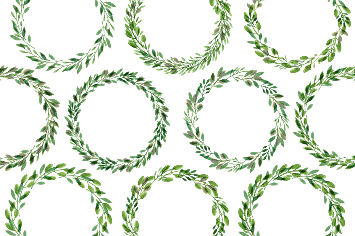 Botanical watercolor wreaths set, an Illustration by Floralis (Photo 2 of 3)