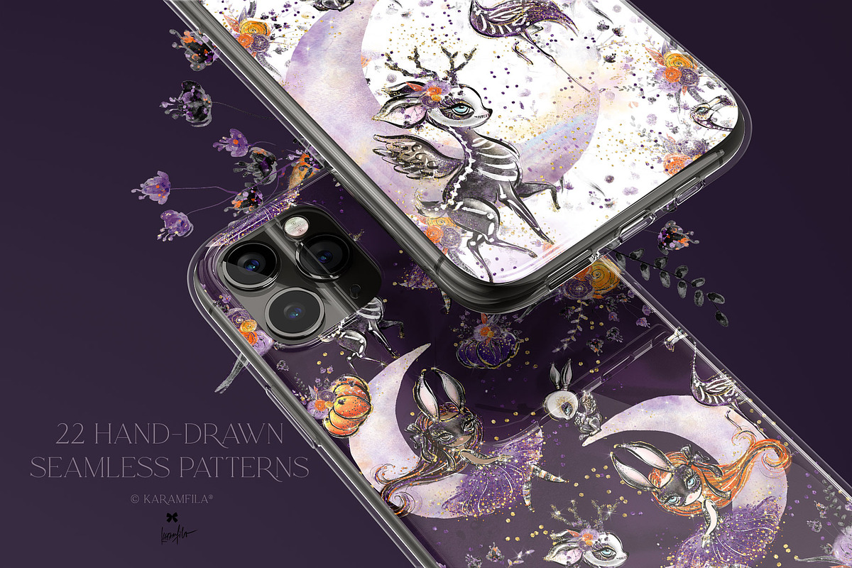 Halloween Gothic Woodland Patterns, a Pattern Graphic by KaramfilaS (Photo 3 of 28)