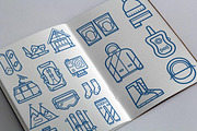 Snowboard and Ski Equipment Icons, an Outline Icon by Alex Krugli (Thumbnail 5 of 5)
